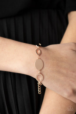 OVAL and Out - Rose Gold Bracelet - Paparazzi Accessories
