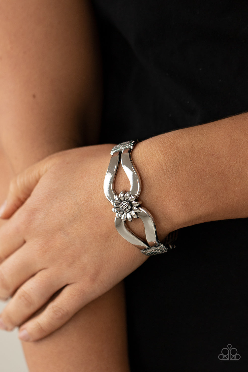 Let A Hundred SUNFLOWERS Bloom - Silver Bracelet - Paparazzi Accessories