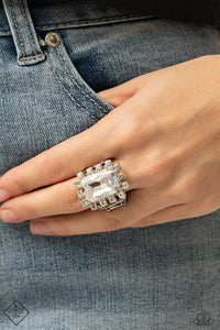 Galactic Glamour - White Ring - Paparazzi Accessories