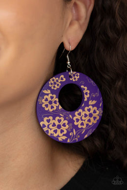 Galapagos Garden Party - Purple Earrings - Paparazzi Accessories