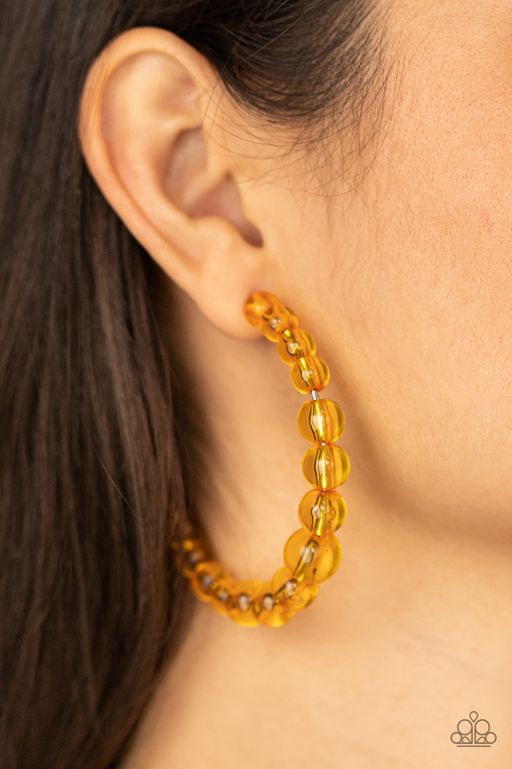 In The Clear - Orange Earrings - Paparazzi Accessories