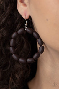 Living The WOOD Life - Brown Earrings - Paparazzi Accessories