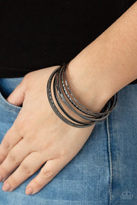 How Do You Stack Up? - Black Bracelet - Paparazzi Accessories