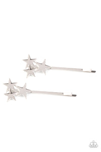 Suddenly Starstruck - Silver Hair Clip - Paparazzi Accessories