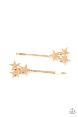 Suddenly Starstruck - Gold Hair Clip - Paparazzi Accessories