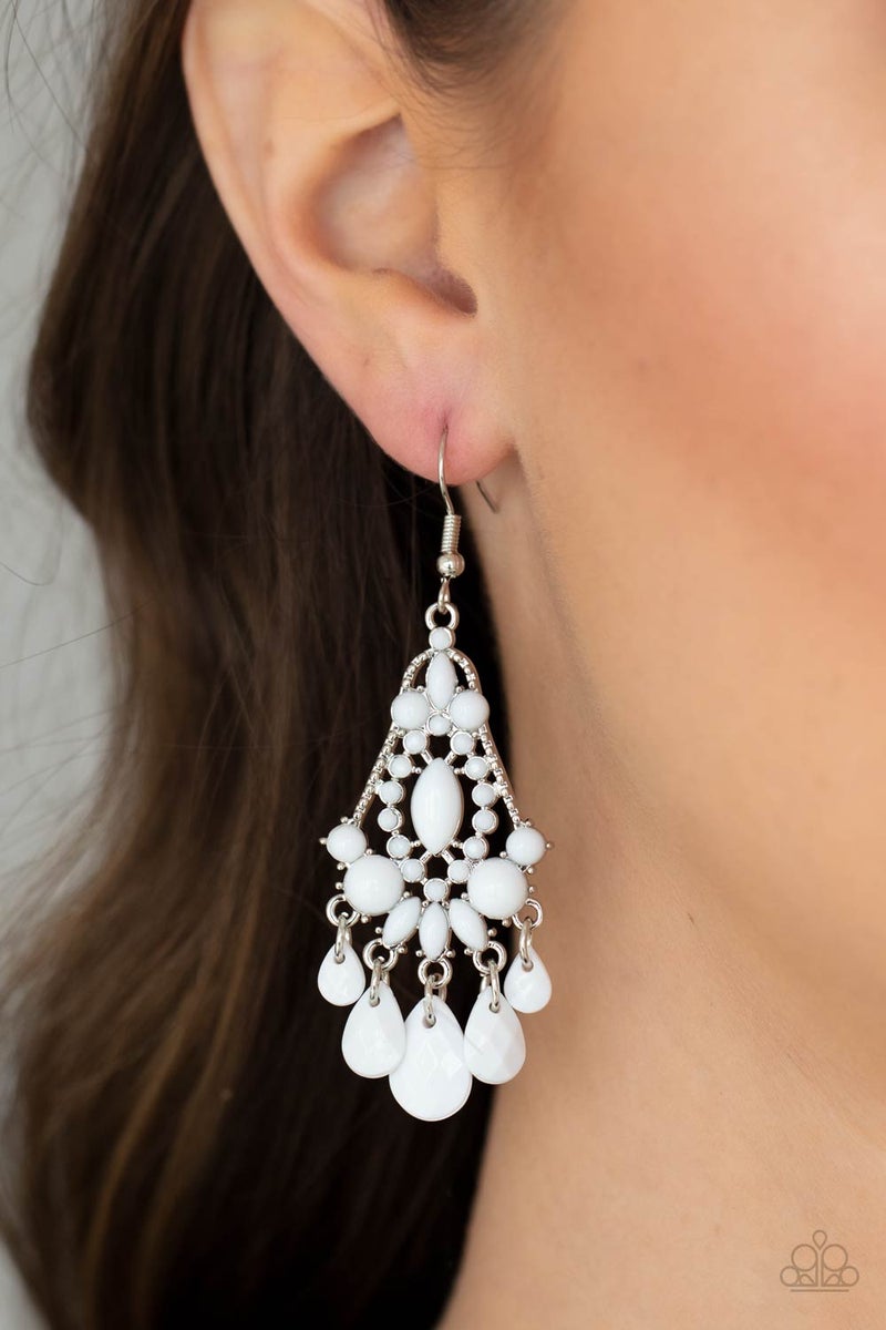 STAYCATION Home - White Earrings - Paparazzi Accessories
