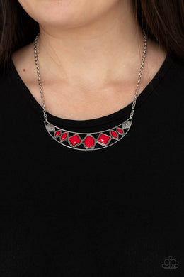 Emblazoned Era - Red Necklace - Paparazzi Accessories