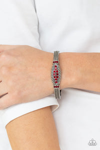 Locked in Luster - Red Bracelet - Paparazzi Accessories