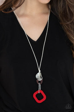 Top Of The WOOD Chain - Red Necklace - Paparazzi Accessories