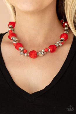 Vidi Vici VACATION - Red Necklace - Paparazzi Accessories