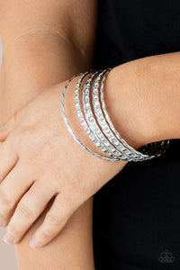 Back-To-Back Stacks - Silver Bracelet - Paparazzi Accessories