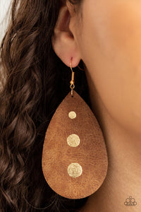 Rustic Torrent - Gold Earrings - Paparazzi Accessories