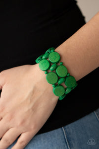 Beach Bravado - Green Bracelet - Paparazzi Accessories