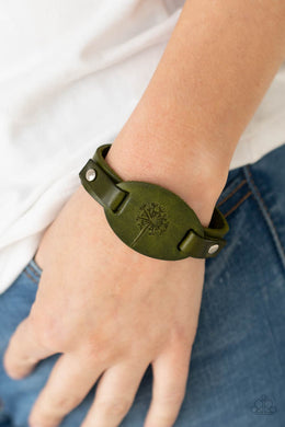 All Fine and DANDELION - Green Bracelet - Paparazzi Accessories