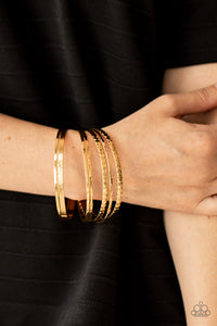How Do You Stack Up? - Gold Bracelet - Paparazzi Accessories