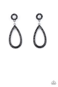regal-revival-black-post earrings-paparazzi-accessories