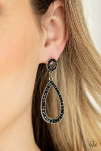Regal Revival - Black Post Earrings - Paparazzi Accessories