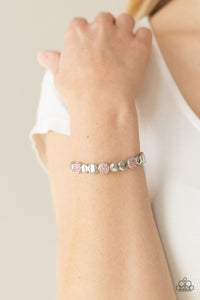 Dimensional Dazzle - Pink Bracelet - Paparazzi Accessories