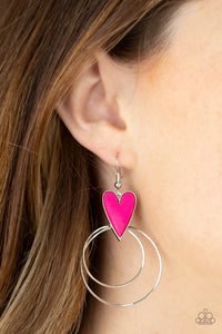 Happily Ever Hearts - Pink Earrings - Paparazzi Accessories