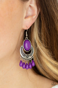 Prairie Flirt - Purple Earrings - Paparazzi Accessories