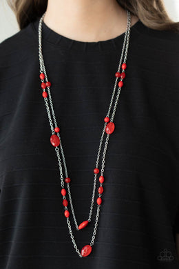 Day Trip Delights - Red Necklace - Paparazzi Accessories