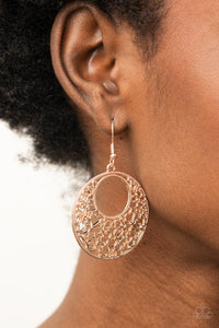 Vineyard Romance - Rose Gold Earrings - Paparazzi Accessories