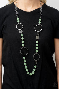 Sea Glass Wanderer - Green Necklace - Paparazzi Accessories