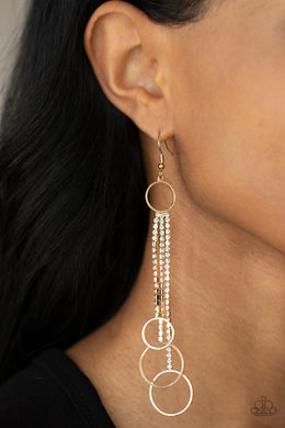Demurely Dazzling - Gold Earrings - Paparazzi Accessories