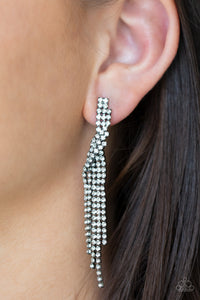 Cosmic Candescence - Black Post Earrings - Paparazzi Accessories