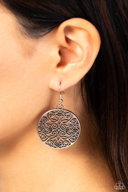 Dubai Decor - Silver Earrings - Paparazzi Accessories