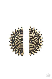 fiercely-fanned-out-brass-post earrings-paparazzi-accessories