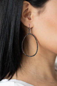 OVAL-ruled! - Black Earrings - Paparazzi Accessories