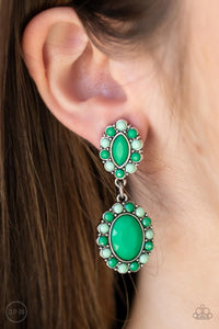 Positively Pampered - Green Clip-On - Paparazzi Accessories