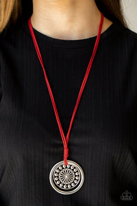 One MANDALA Show - Red Necklace - Paparazzi Accessories