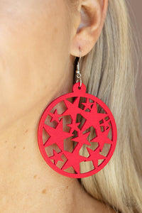 Cosmic Paradise - Red Earrings - Paparazzi Accessories