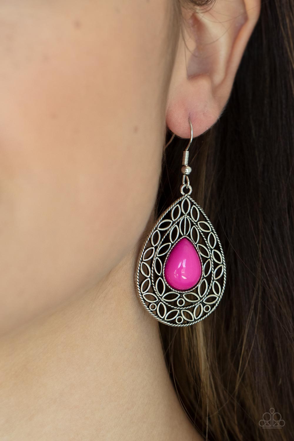 Fanciful Droplets - Pink Earrings - Paparazzi Accessories
