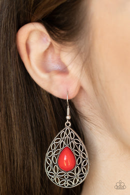 Fanciful Droplets - Red Earrings - Paparazzi Accessories