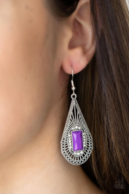 Deco Dreaming - Purple Earrings - Paparazzi Accessories
