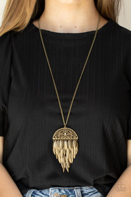 Canopy Cruise - Brass Necklace - Paparazzi Accessories