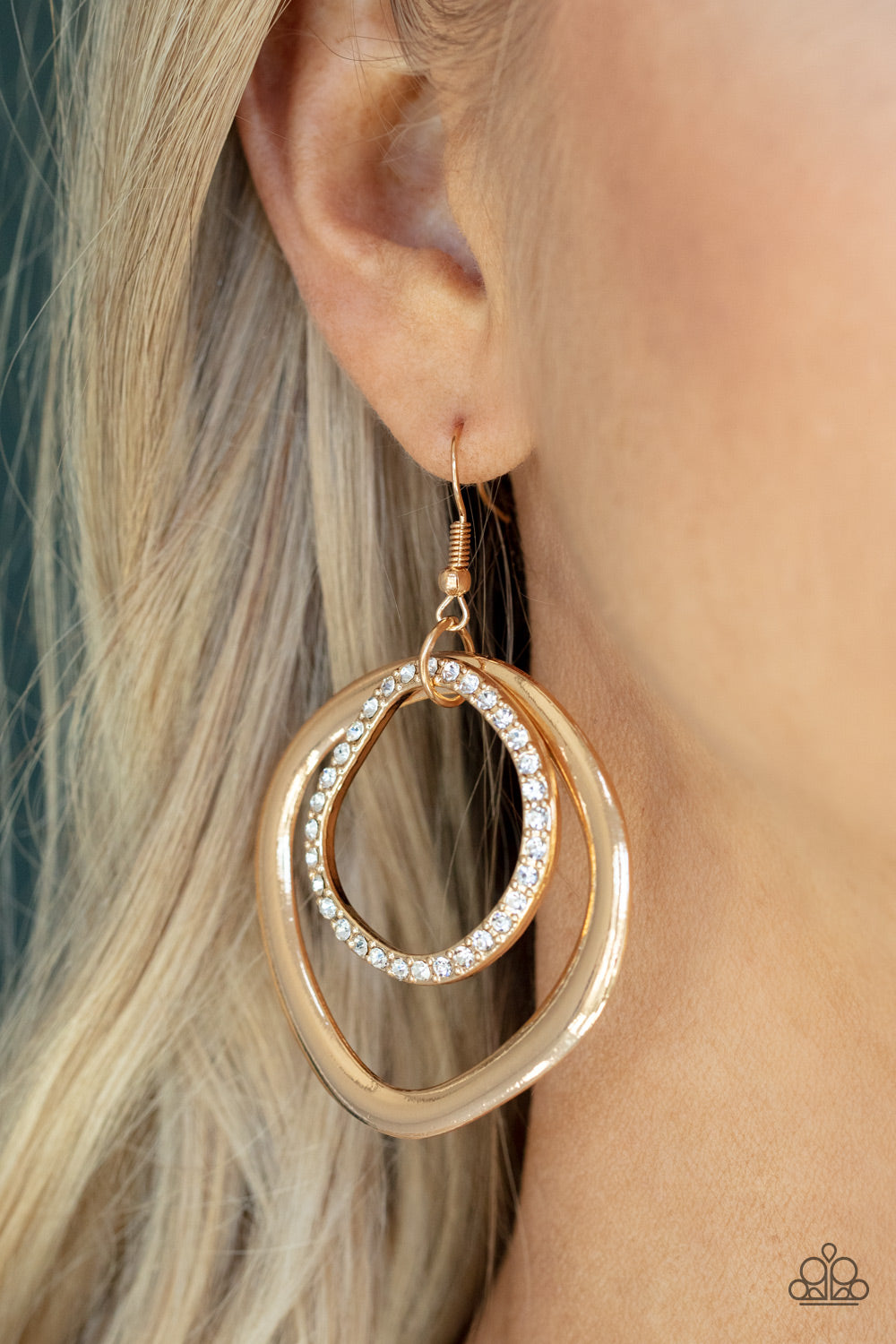 Spinning With Sass - Gold Earrings - Paparazzi Accessories
