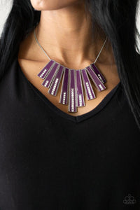 FAN-tastically Deco - Purple Necklace - Paparazzi Accessories