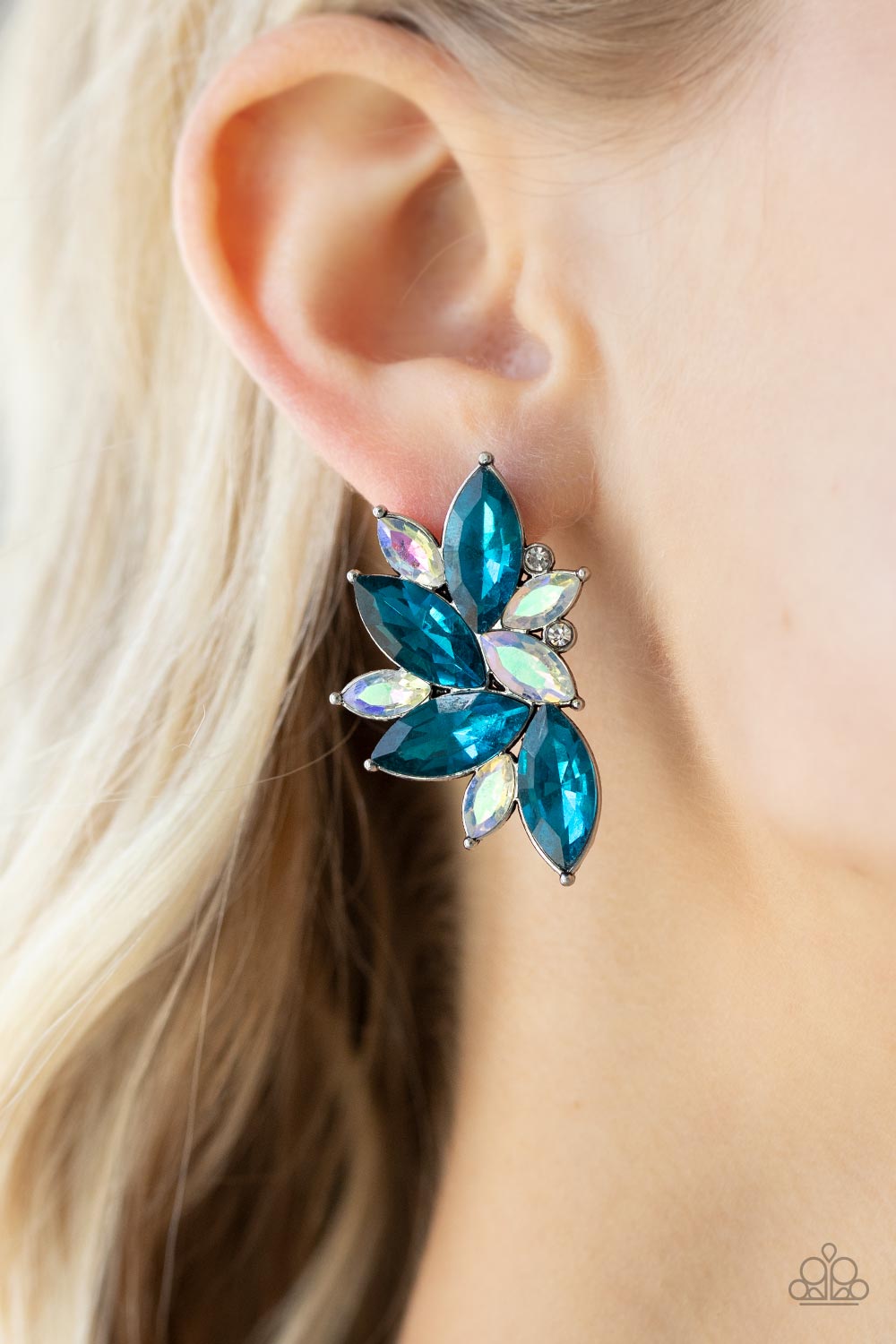 Instant Iridescence - Blue Post Earrings - Paparazzi Accessories