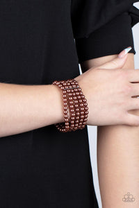 A Pearly Affair - Brown Bracelet - Paparazzi Accessories