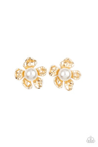apple-blossom-pearls-gold-post earrings-paparazzi-accessories