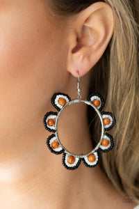 Groovy Gardens - Brown Earrings - Paparazzi Accessories