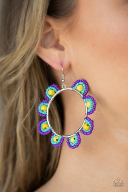 Groovy Gardens - Yellow Earrings - Paparazzi Accessories