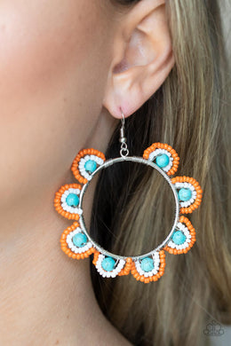 Groovy Gardens - Blue Earrings - Paparazzi Accessories