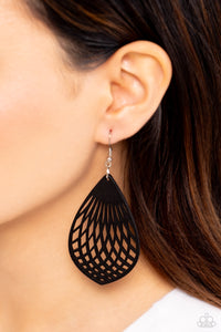 Caribbean Coral - Black Earrings - Paparazzi Accessories