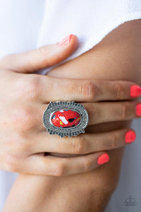 Terrazzo Trendsetter - Red Ring - Paparazzi Accessories