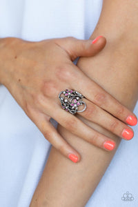 Flirtatiously Flowering - Pink Ring - Paparazzi Accessories